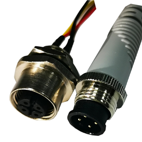 M12智能卫浴、智能马桶防水连接线（金属螺母2-7P）